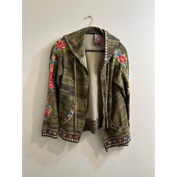 Johnny Was Jackets & Blazers - Johnny Was Embroidered Zip Hoodie